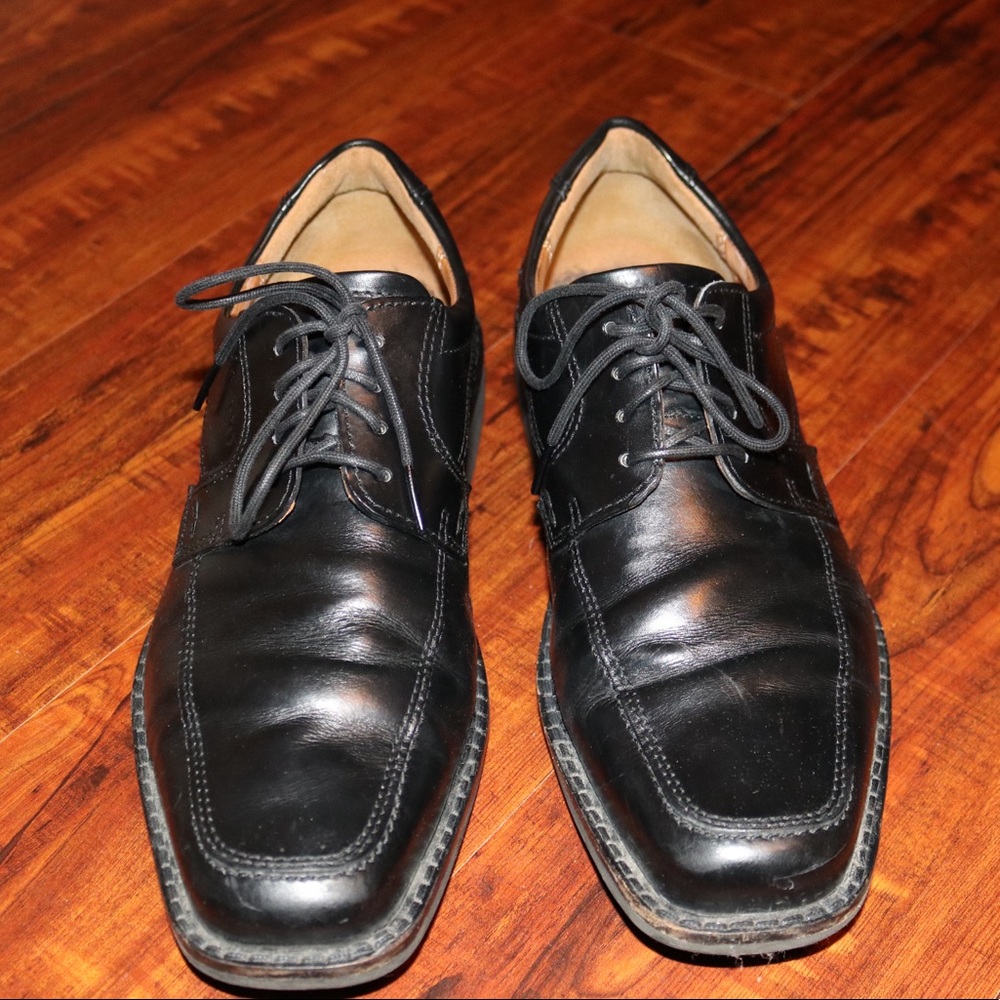 Ecco Men’s 42 Black Leather Lace Up Oxford
